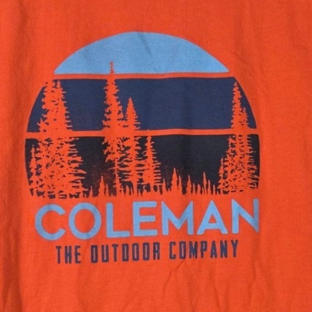 Coleman Graphic Pocket T-Shirt Mens M Orange The Outdoor Company Cotton Tee